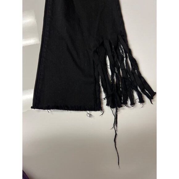 NEW! Fashion Nova Black Bell Bottom Distressed Jeans Women's Size 11 - Picture 8 of 11